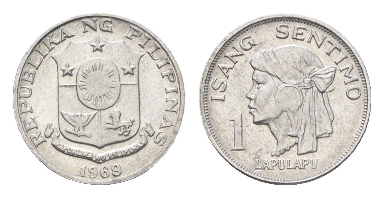 Филиппины 1 сентимо 1969 KM 196 алюминий UNC 4668-647