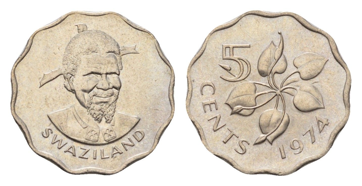 Свазиленд 5 центов 1974 KM 9 медно-никель UNC 4674-1252