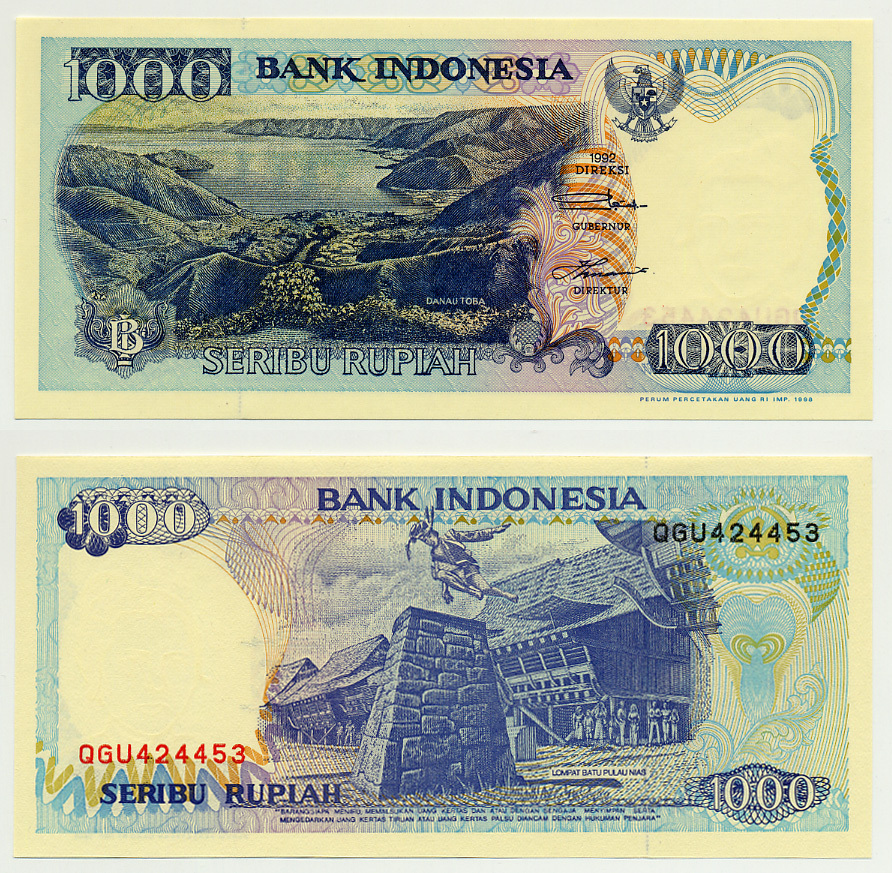 ИНДОНЕЗИЯ 1000 РУПИЙ 1992/1998 Pick 129g бумага UNC (ПРЕСС) 7485-66-2