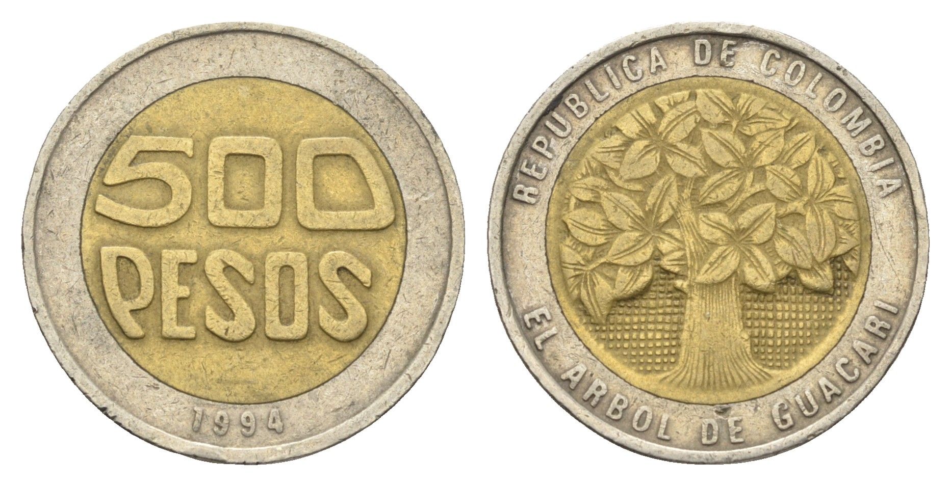 Колумбия 500 песо 1994 KM 286 биметалл 4663-812