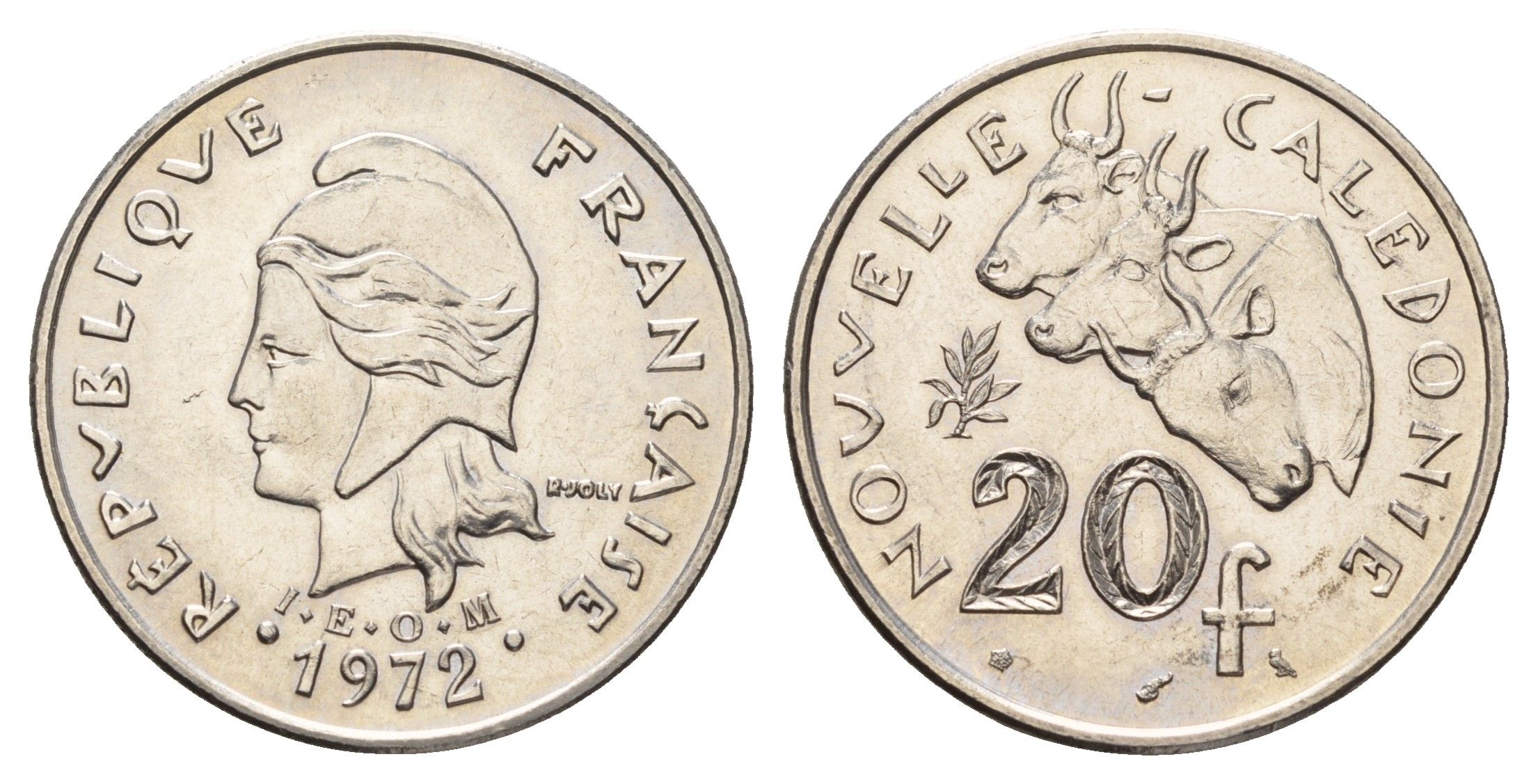 Новая Каледония 20 франков 1972 KM 12 никель UNC 179-823