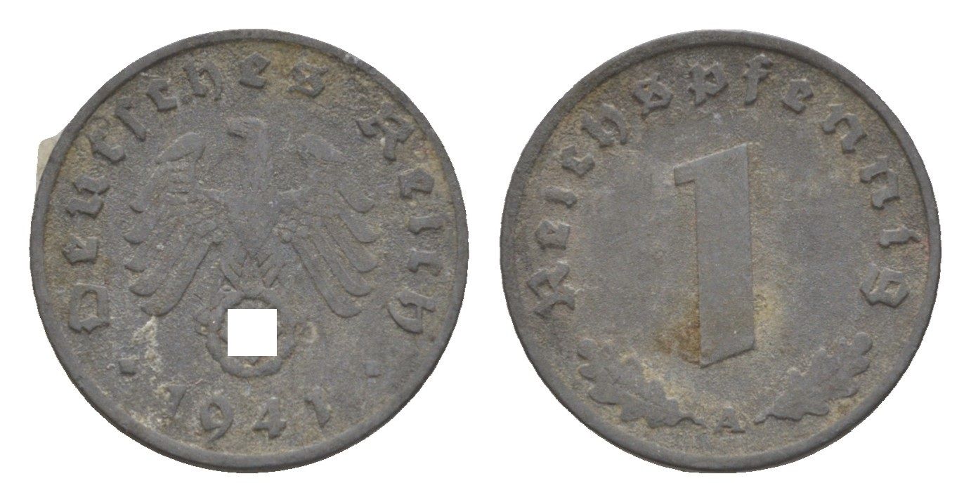 Германия 1 рейхспфенниг 1941 A KM 97, J.369 цинк 4613-444