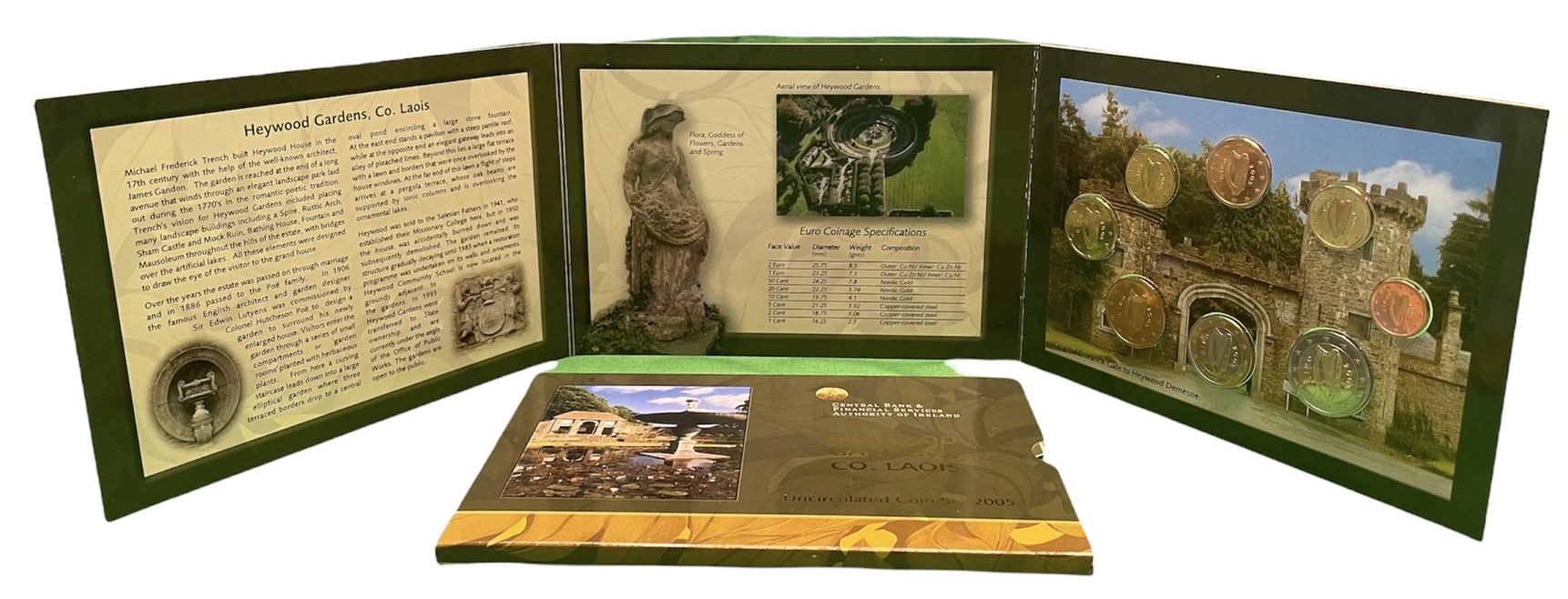 Ирландия набор из 8 евромонет 2005 официальный набор в оригинальном картонном буклете KM MS14 UNC 4-5-2-9