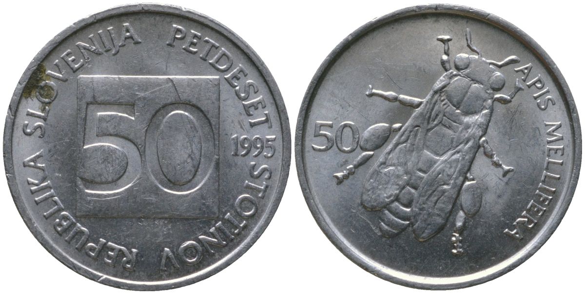 Словения 50 стотинов 1995 KM 3 алюминий 4549-124