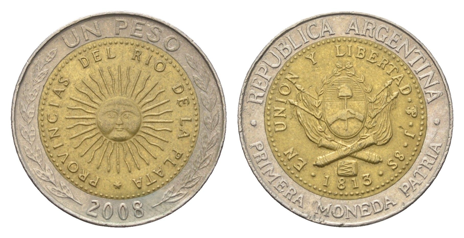 Аргентина 1 песо 2008 KM 112 биметалл 4663-641