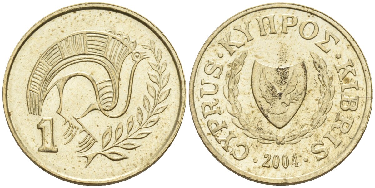 Кипр 1 цент 2004 KM 53.3 никель латунь 4174-1216