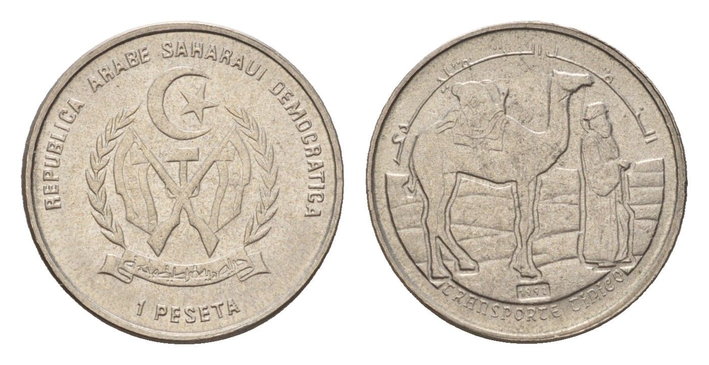 Западная Сахара 1 песета 1992 год-тип KM 14 медно-никель UNC 4669-442