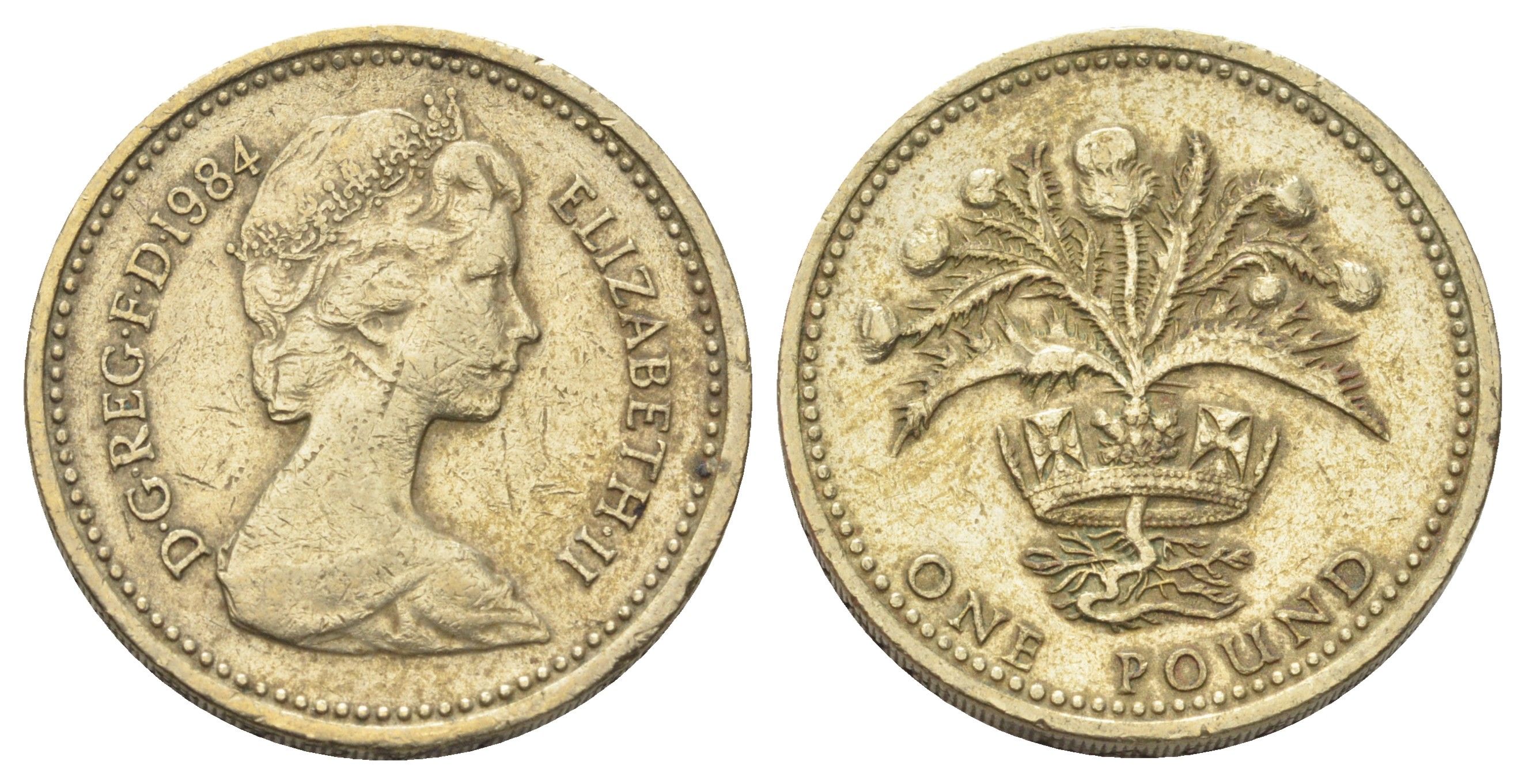 Великобритания 1 фунт 1984 Елизавета II (1952-2022) KM 934, Spink 4222 никель латунь 4700-712