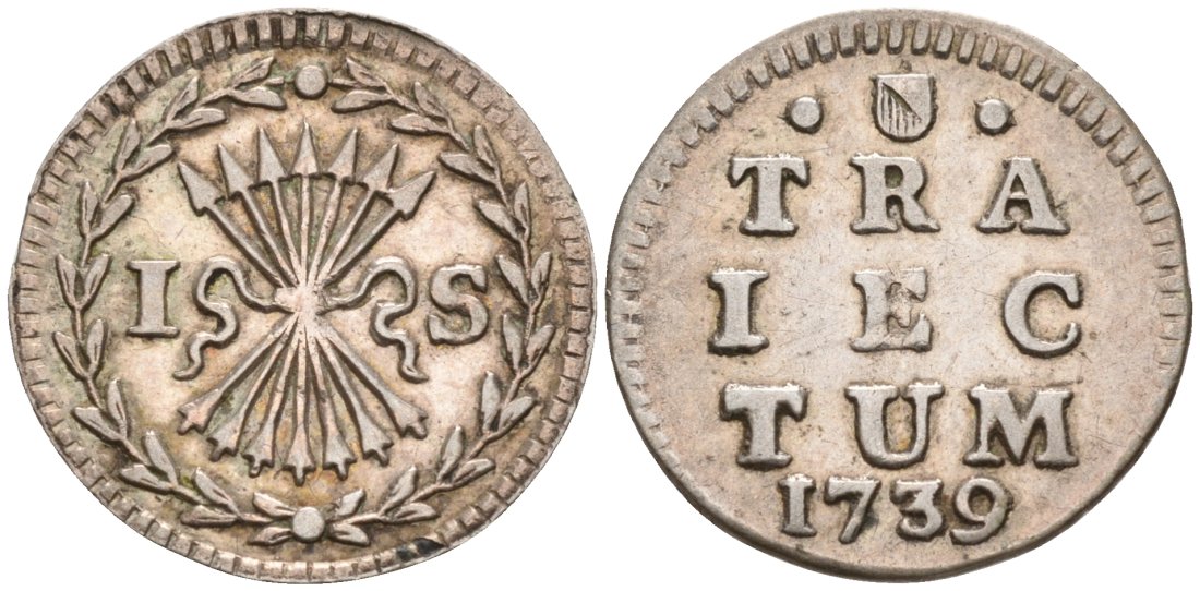 Утрехт, Нидерланды 1 штюбер 1739 UTRECHT KM 90 серебро 443-1634