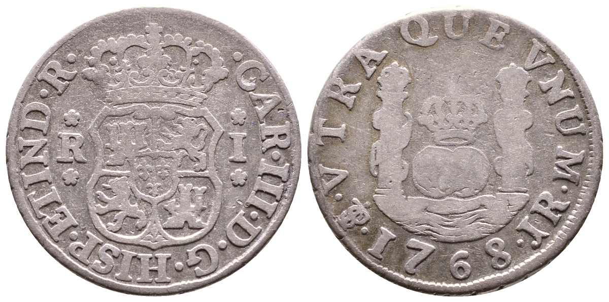 Боливия 1 реал 1768 J.R., Карл III (1759-1788) KM 47 серебро 4178-521