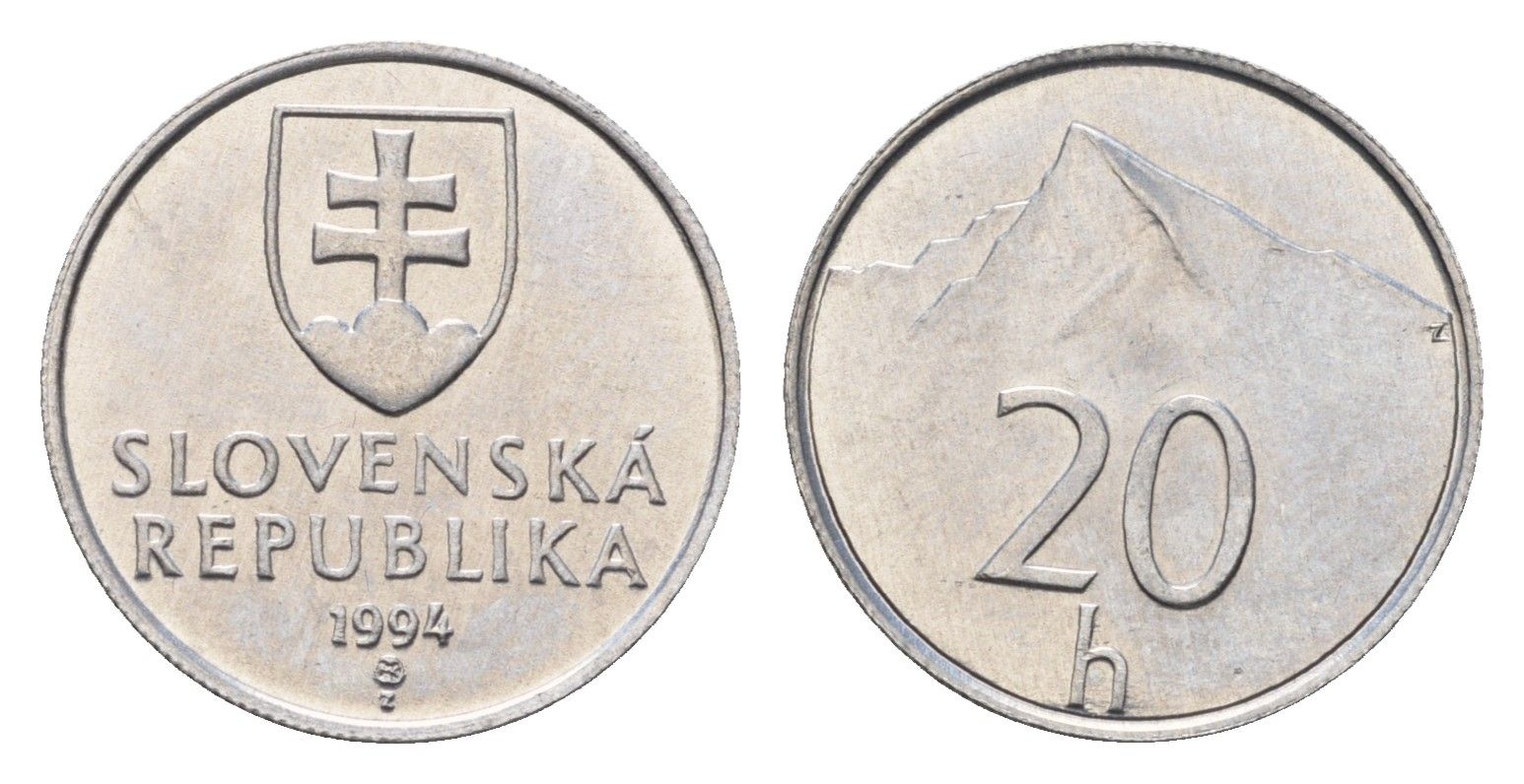 Словакия 20 геллеров 1994 KM 18 алюминий UNC 4682-962