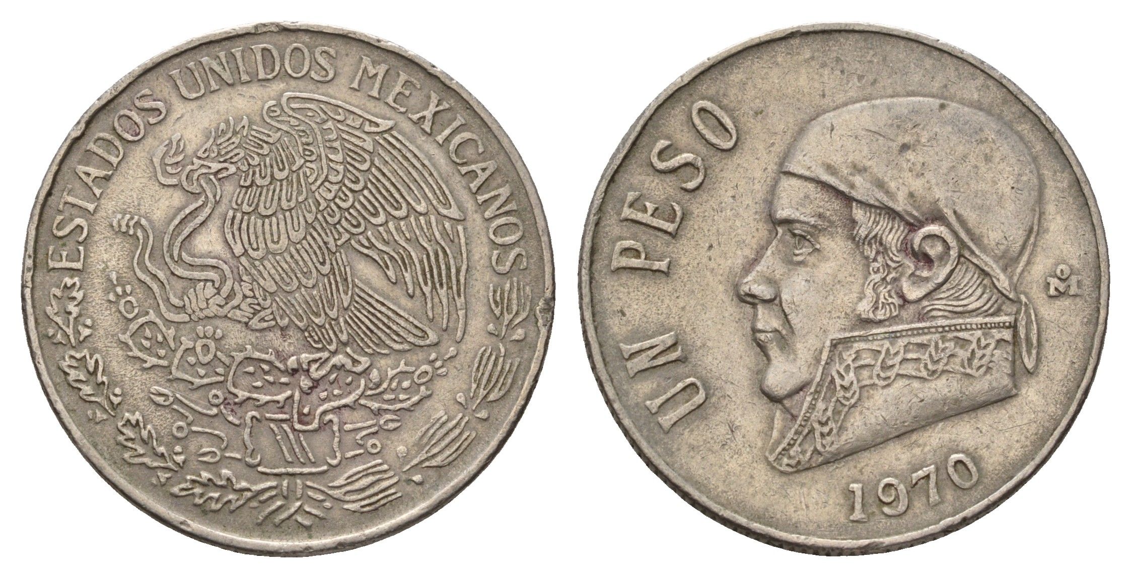 Мексика 1 песо 1970 Хосе Мария Морелос KM 460 медно-никель 4645-1042