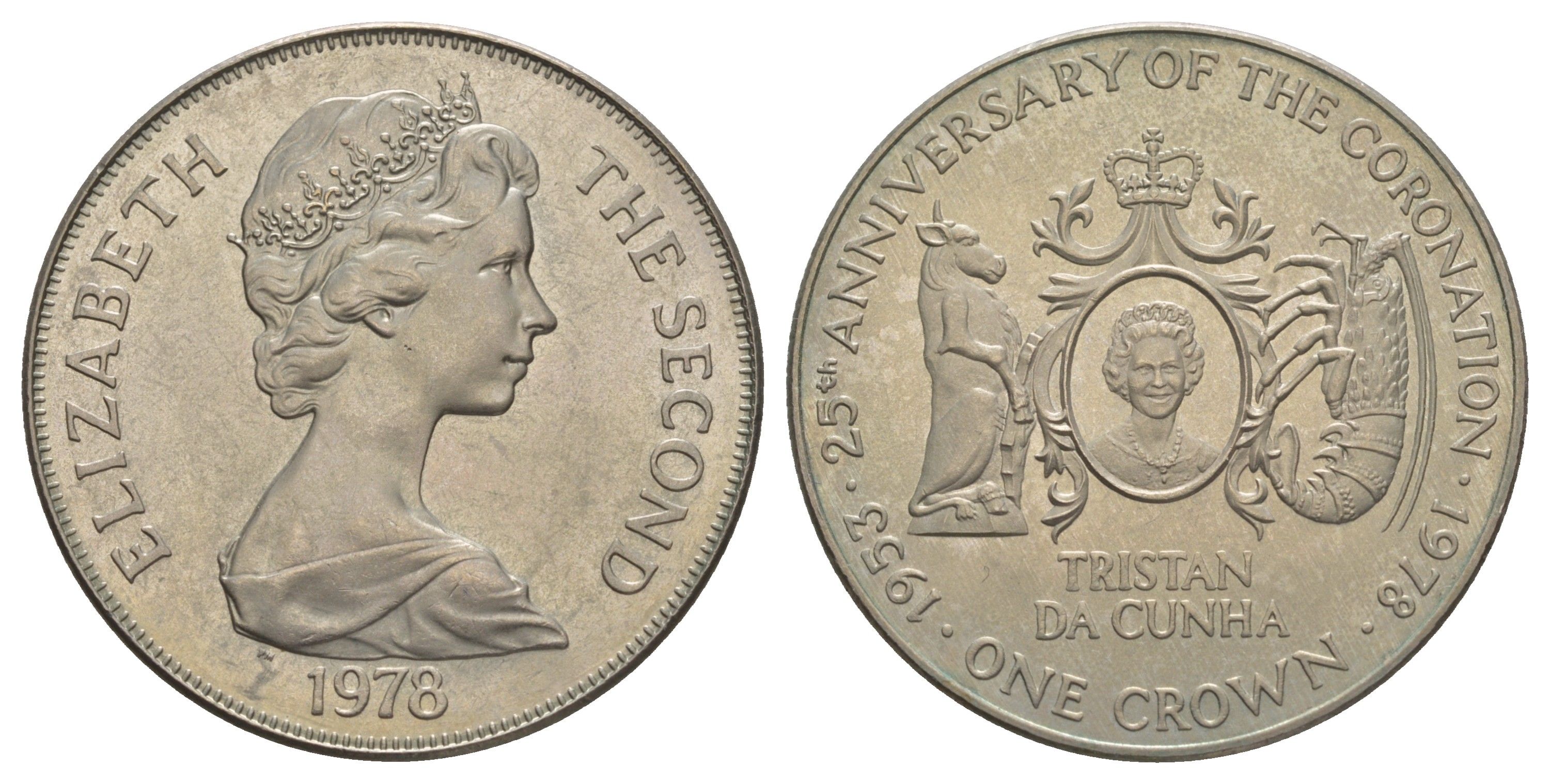 Тристан-да-Кунья 1 крона 1978 25 лет коронации Елизаветы II KM 2 медно-никель BU 4368-714