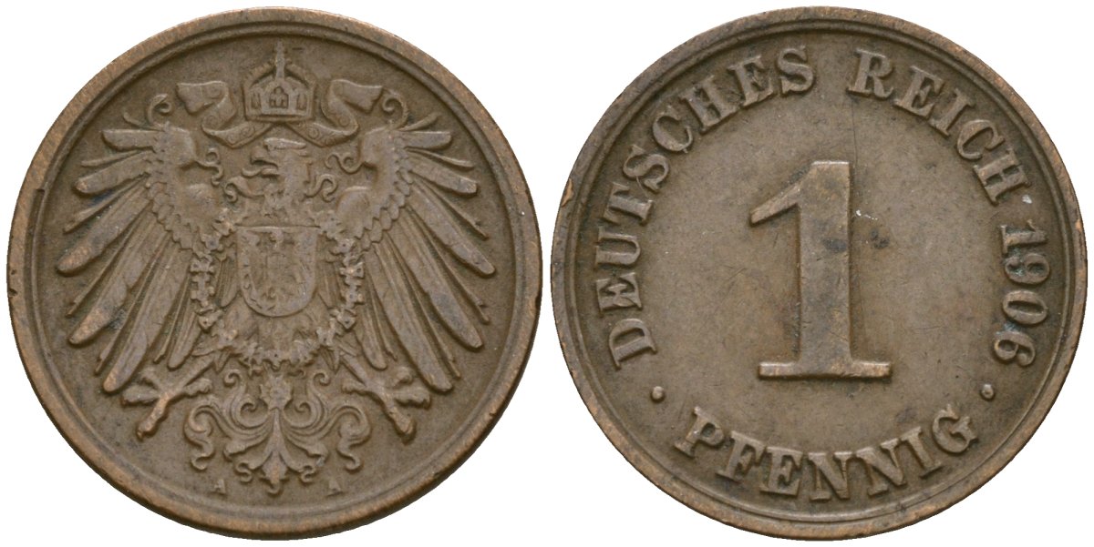 Германия 1 пфенниг 1906 A KM 10 медь 4169-437