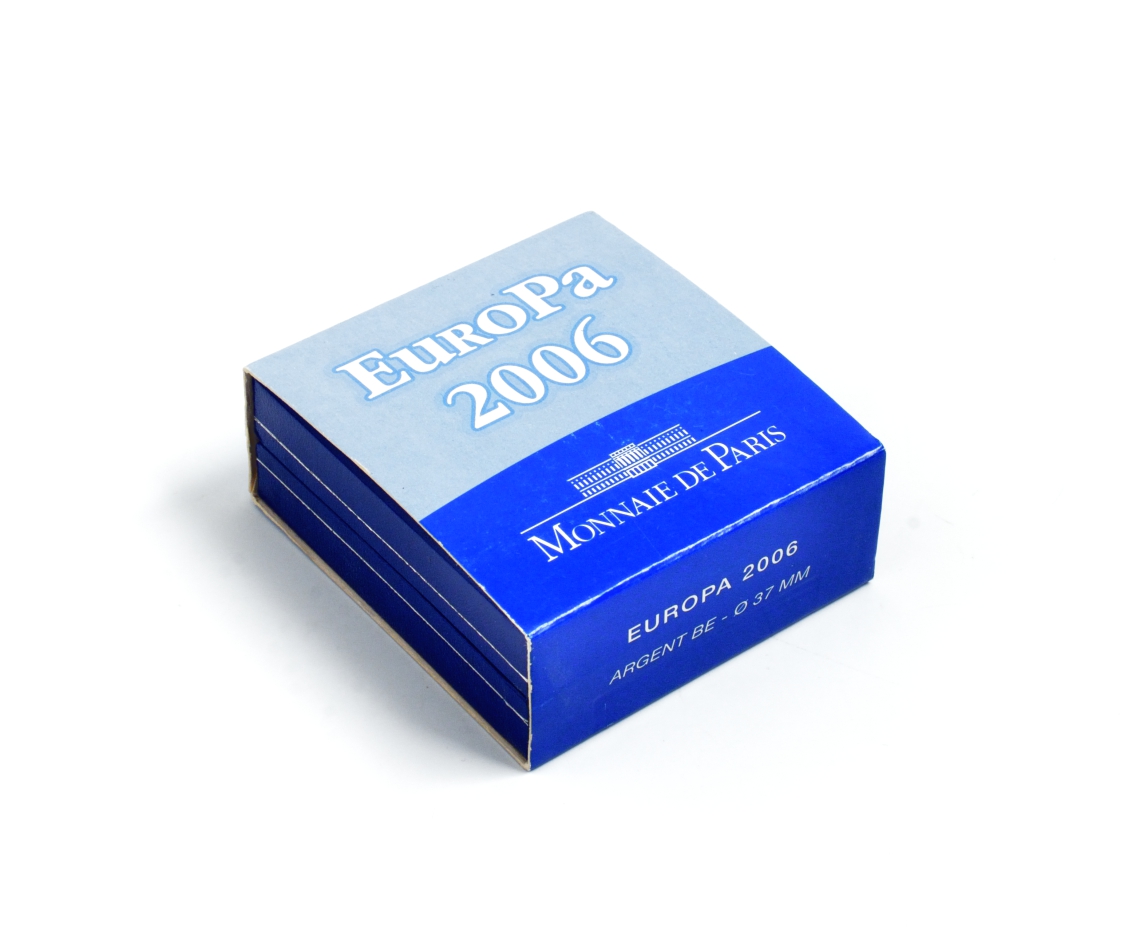 Франция 1 1/2 евро 2006 Декларация Шумана, день Европы 9 мая 1950 года, в оригинальной коробке, с сертификатом KM 2037 серебро PROOF 4-3-5-09