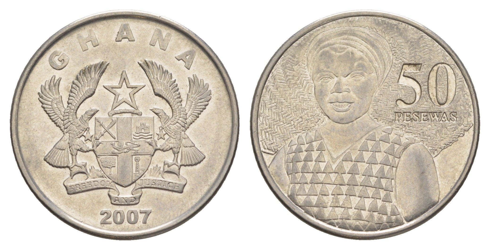 Гана 50 песев 2007 KM 41 сталь плакированная никелем 4642-133