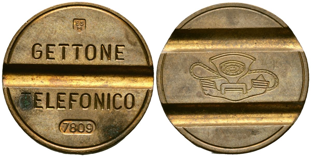 Италия жетон ND (1974-1980) телефонный жетон бронза 4521-635