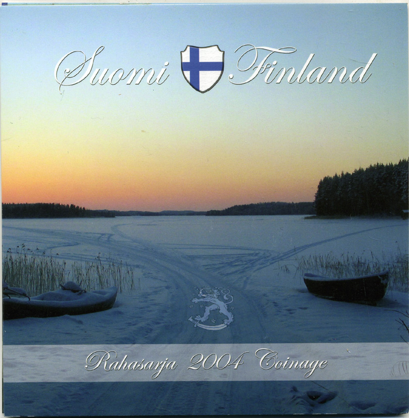 Финляндия евронабор из 8 монет + 2 евро 2004 природа Финляндии, в оригинальном буклете  биметалл  UNC  5-6-1-13