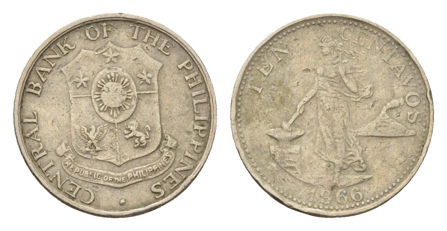 Филиппины 10 сентаво 1966 KM 188 медь цинк никель 4702-111