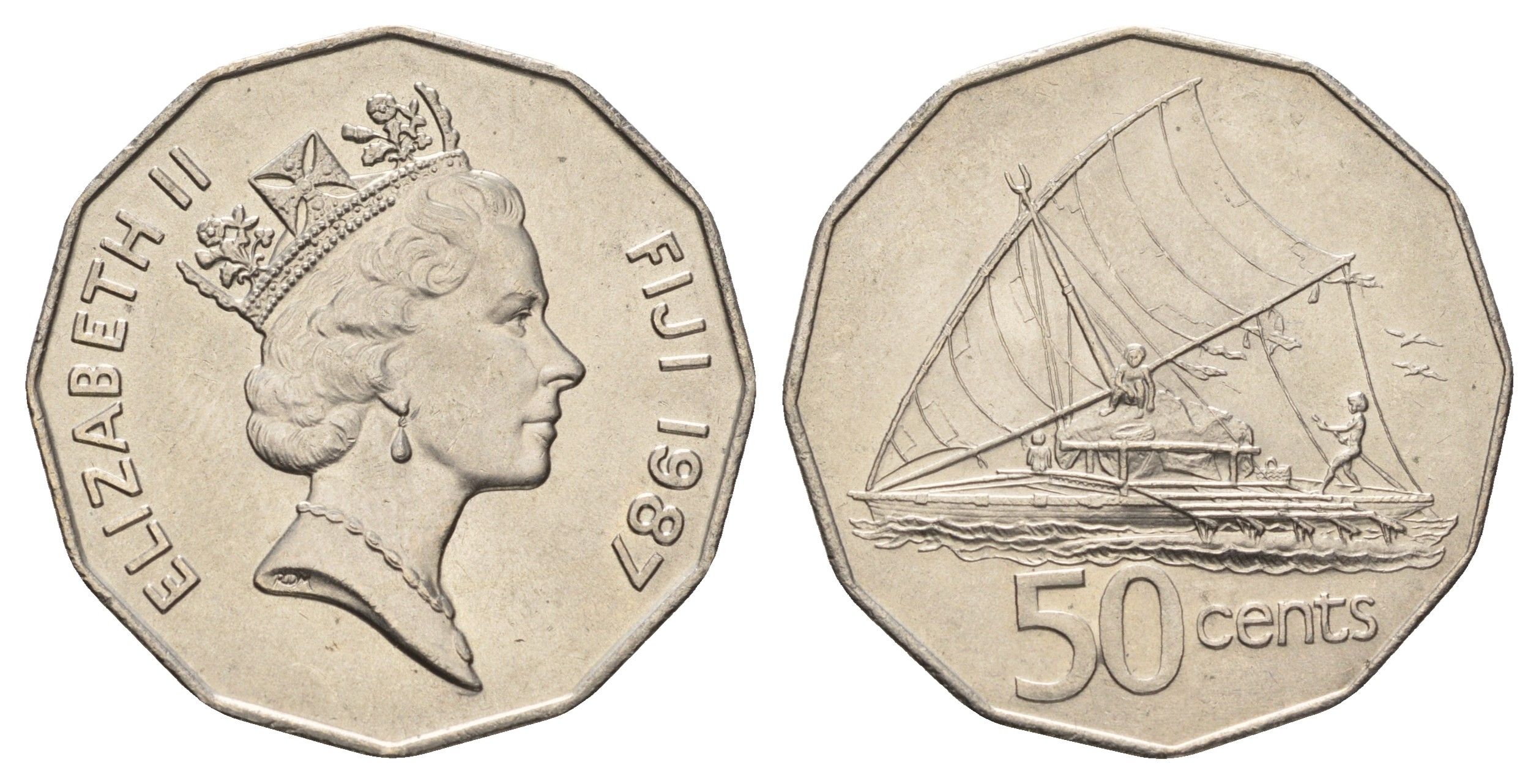 Фиджи 50 центов 1987 KM 54 медно-никель UNC 4127-2011