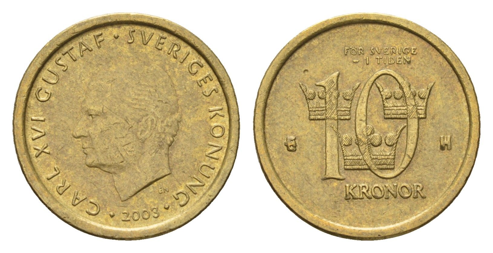 Швеция 10 крон 2003 Карл XVI Густав (1973-) KM 895 нордик 4642-626