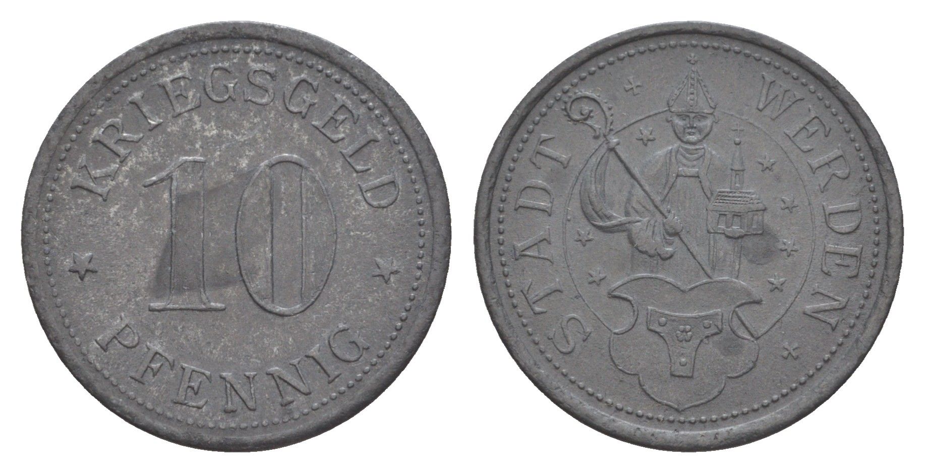 Верден 10 пфеннигов ND Funck 595.1, Men05 26567.1, Men18 33394.1 цинк 4636-1115