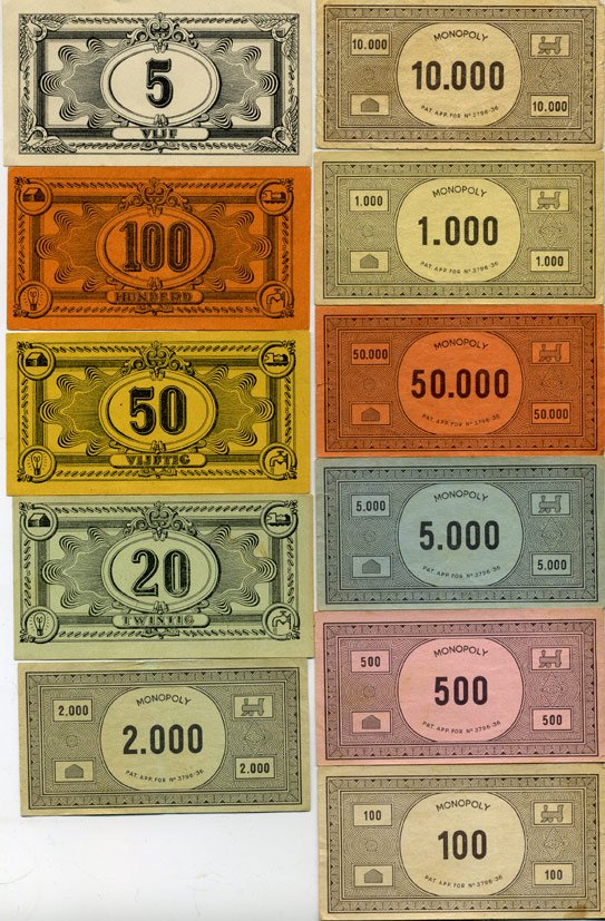 МОНОПОЛИЯ НАБОР ИЗ 14 КРЕДИТНЫХ БИЛЕТОВ РАЗЛИЧНЫЕ НОМИНАЛЫ бумага 7203-18-1