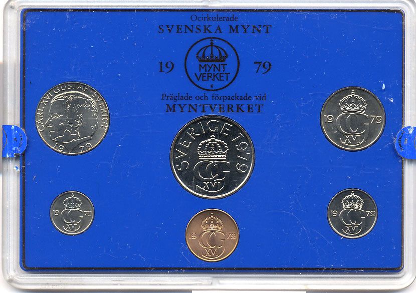 Швеция набор монетного двора из 6 монет 1979 в пластике Карл XVI Густав (1973- ) KM MS11 UNC 4-3-6-98