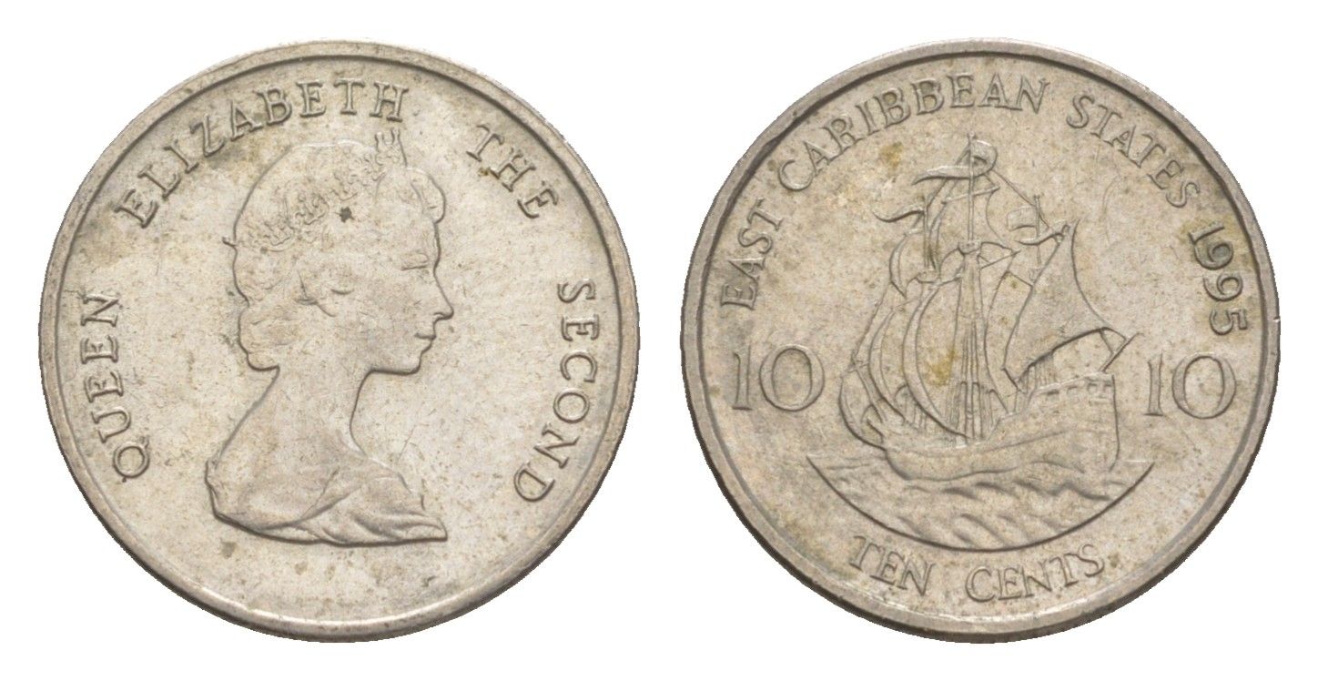 Восточные Карибские острова (Карибы) 10 центов 1995 KM 13 медно-никель 4644-612