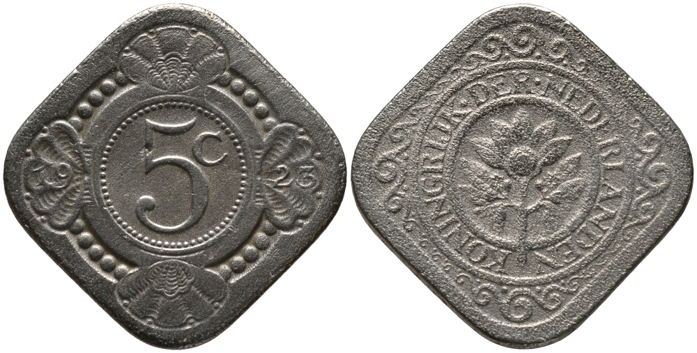 НИДЕРЛАНДЫ 5 ЦЕНТОВ 1923 KM 153 медно-никель 4387-637