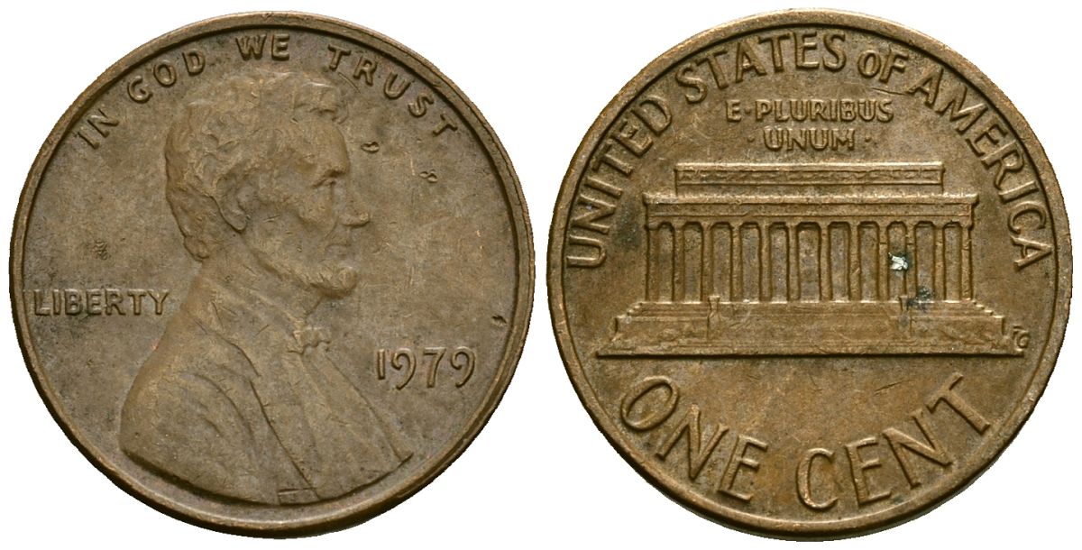 США 1 цент 1979 Линкольн KM 201 медь цинк 4136-162