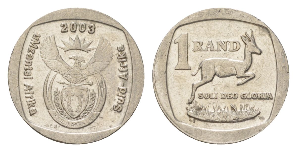 ЮАР 1 ранд 2003 KM 332 медь плакированная никелем 4627-413