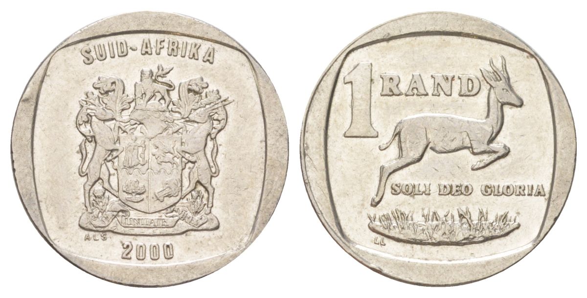 ЮАР 1 ранд 2000 KM 164 медь плакированная никелем 4627-351