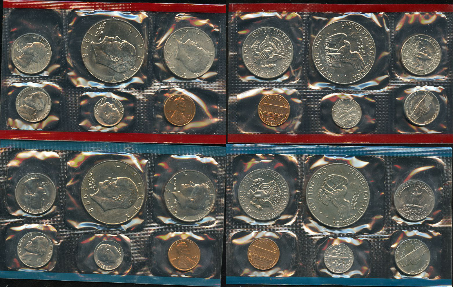 США официальные наборы из 12 монет 1978 D, P, Джон Кеннеди, Эйзенхауэр, лунный орел KM MS 139   UNC  8-2-03-28