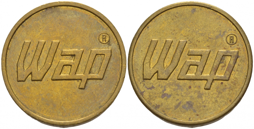 ГЕРМАНИЯ ЖЕТОН НА МОЙКУ АВТОМОБИЛЯ WAP латунь 4544-835