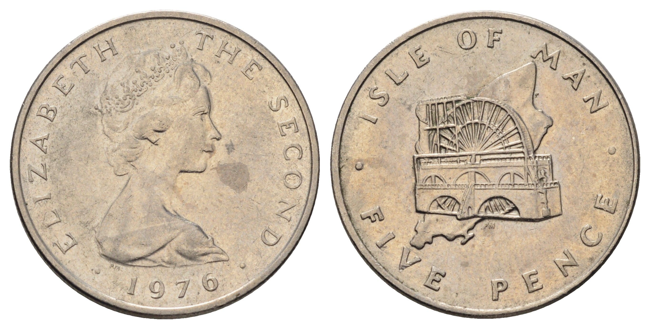 Остров Мэн 5 пенсов 1976 Елизавета II (1952-2022) KM 35 медно-никель 4666-415