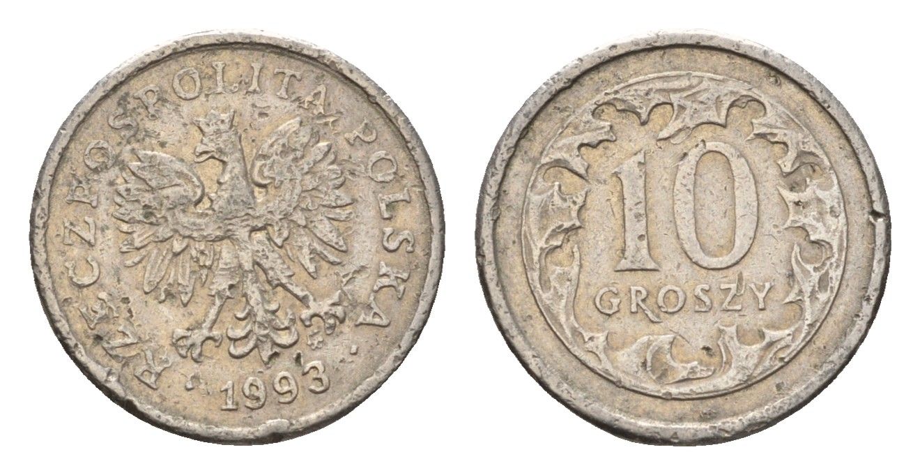Польша 10 грошей 1993 Y 279 медно-никель 4684-961