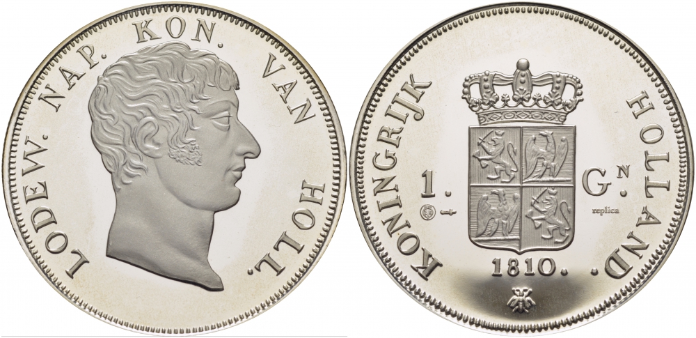 НИДЕРЛАНДЫ МЕДАЛЬ ND СЕРИЯ СТАРИННЫЕ МОНЕТЫ,1 ГУЛЬДЕН 1810 серебро PROOF 01-146-12