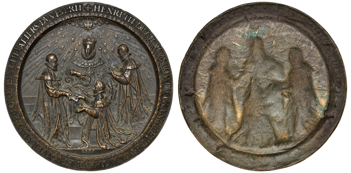 Франция медаль-плакетка ND Генрих III (1551-1589), диаметр 134 мм.  бронза    8-1-07-01