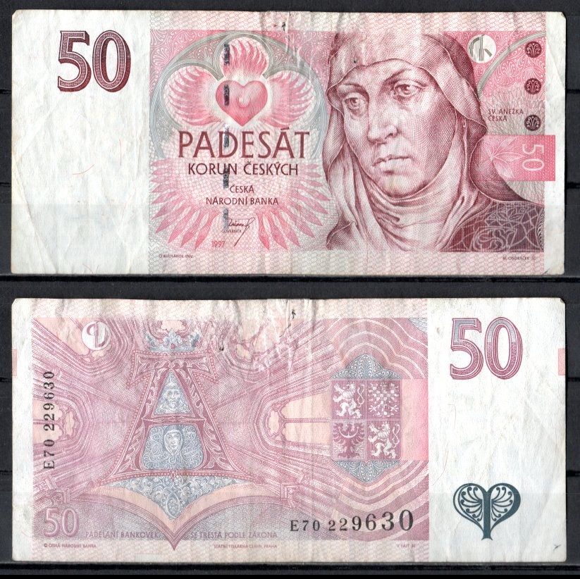 Чехия 50 крон 1997 Pick 17 b бумага 7484-45-3-1