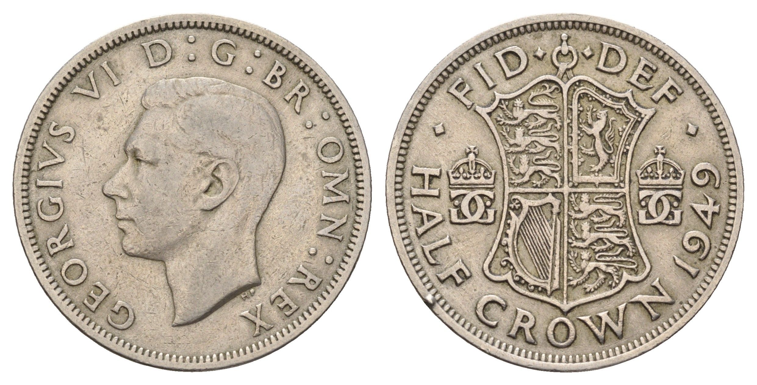 Великобритания 1/2 кроны 1950 Георг VI (1936-1952) KM 879, Spink 4106 медно-никель 4634-235