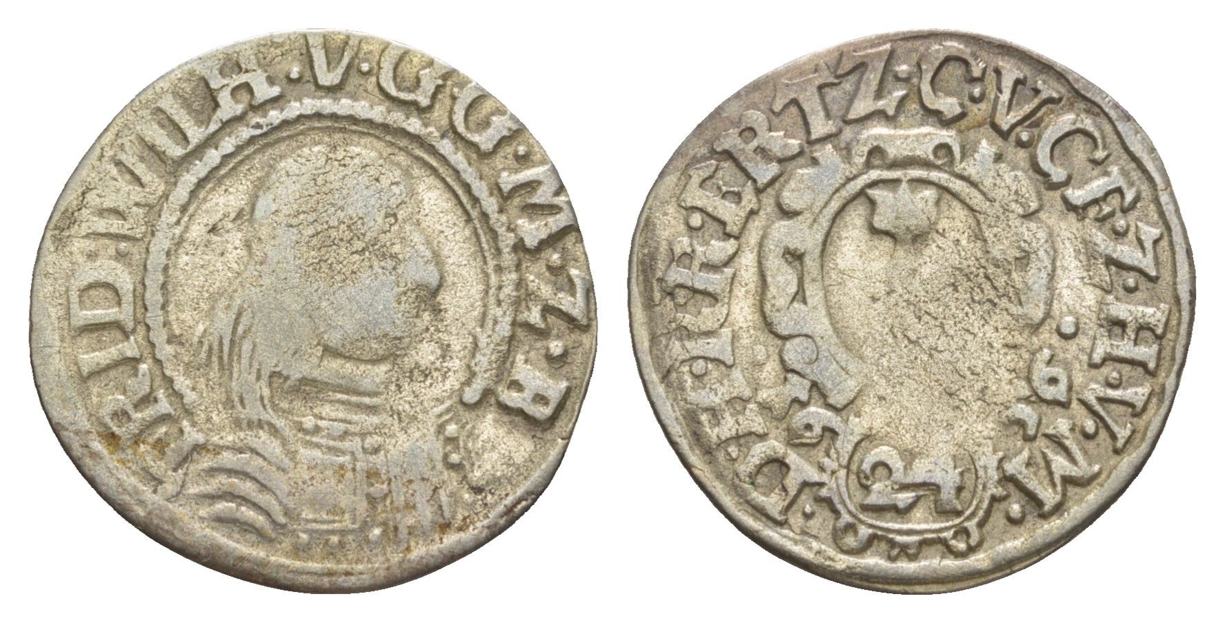 Бранденбург-Пруссия 1/24 талера 1656 Фридрих Вильгельм I (1640-1688) KM 264 серебро 1525-1224