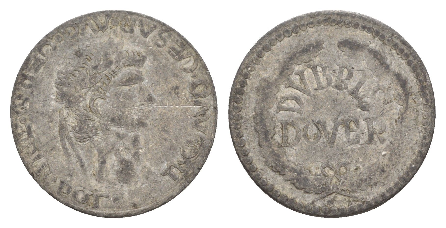 Великобритания медаль "Белые Скалы Дувра" диаметр 23 мм, вес 2,9 гр алюминий 4656-441