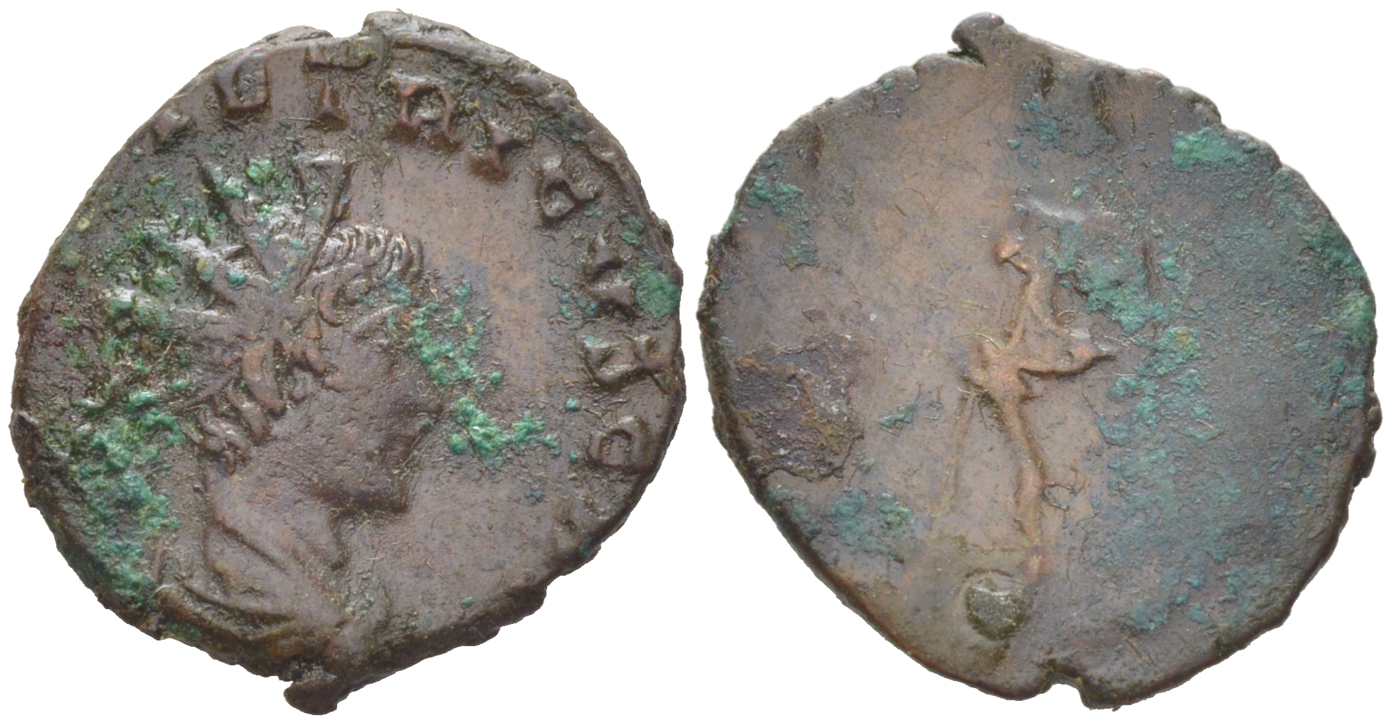 Римская Империя, императоры в Галлии антониниан 273 - 274 Тетрик II, C PIV ESV TETRICVS CAES, бюст цезаря, Августа Треверов RIC биллон 1073-24-63