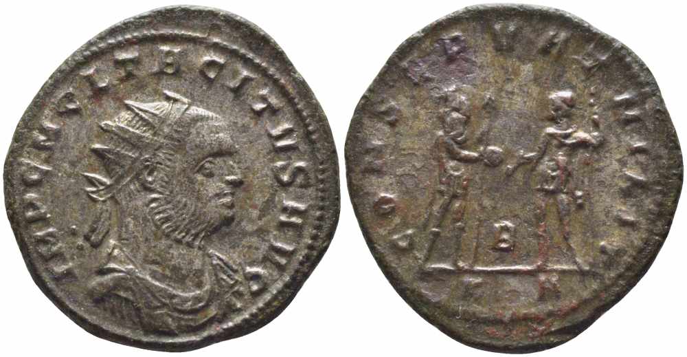 Римская Империя аврелианиан 276 Тацит CONSERVAT MILIT Сердика Good Very fine RIC 193 бронза, серебрение 1073-16-13