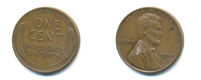 США 1 ЦЕНТ 1944 ЛИНКОЛЬН KM А132 медь цинк 76-156
