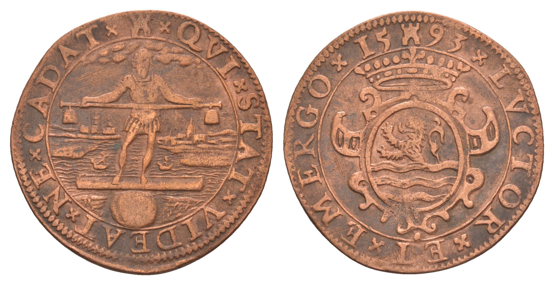 Нидерланды, Голландская республика, Зеландия cчетный жетон - Обращение Генриха IV в католическую веру 1593 1802 Dugn.3328 медь 1520-825