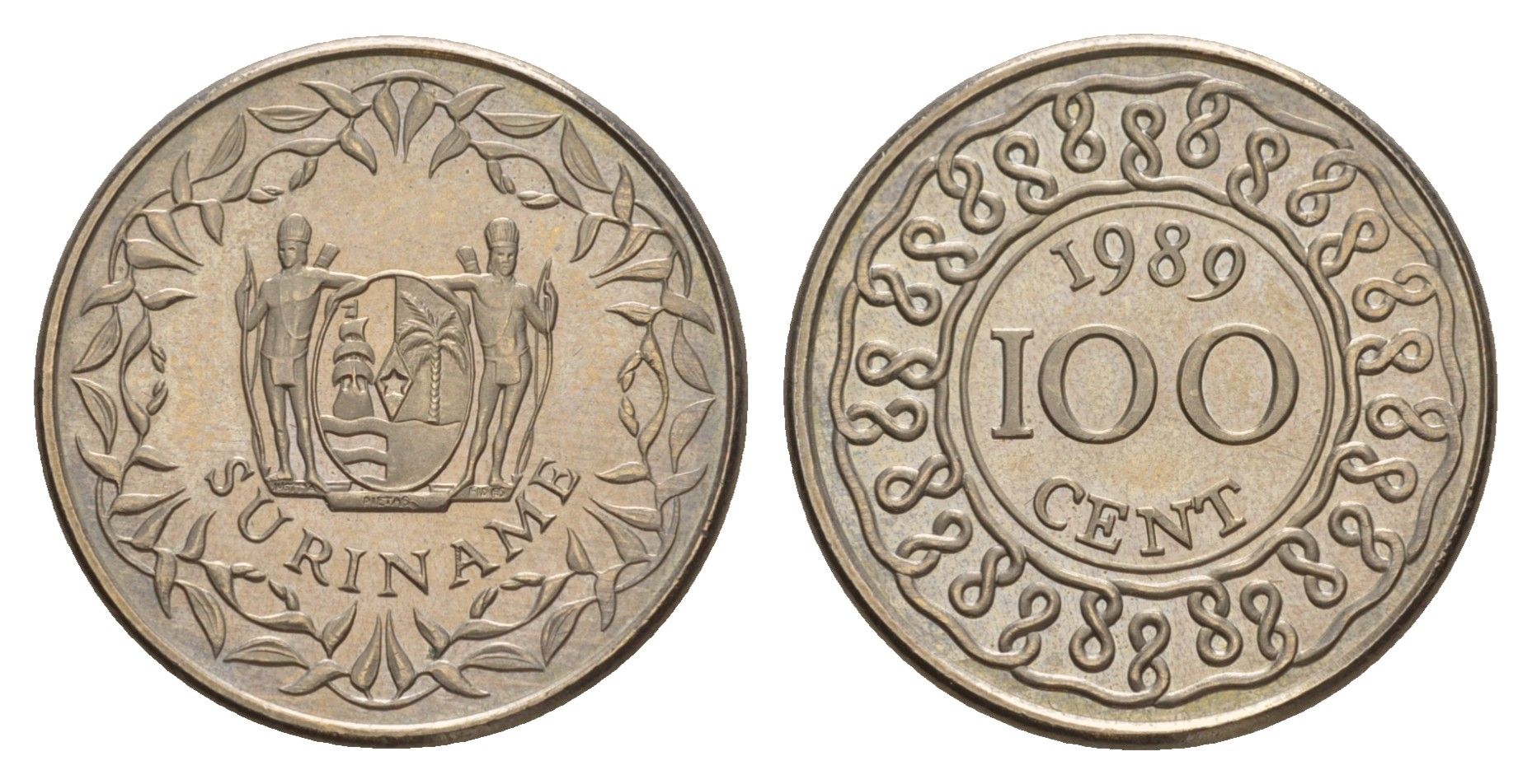 Суринам 100 центов 1989 KM 23 медно-никель UNC 4628-1055