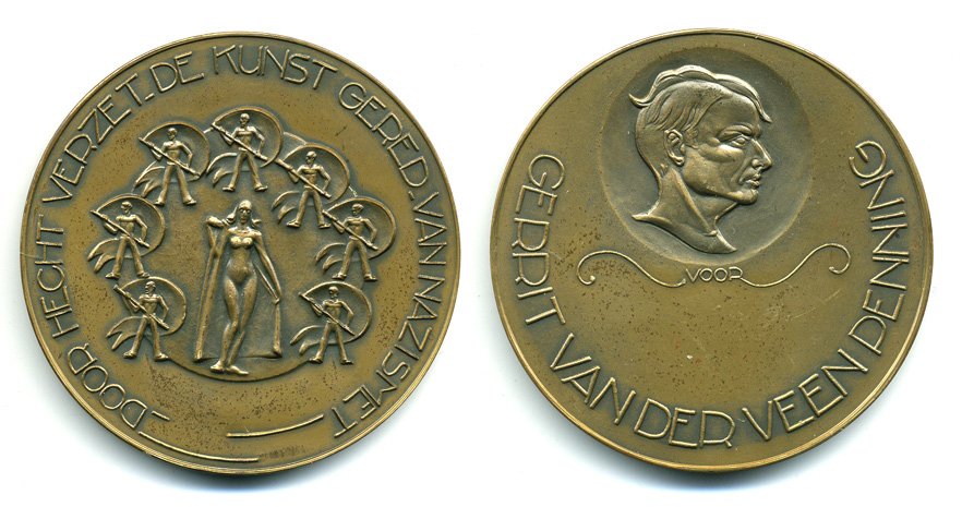 НИДЕРЛАНДЫ МЕДАЛЬ ND ВАН ДЕР ВИИН, 55,4 мм, 82,3 гр бронза 1079-1-32