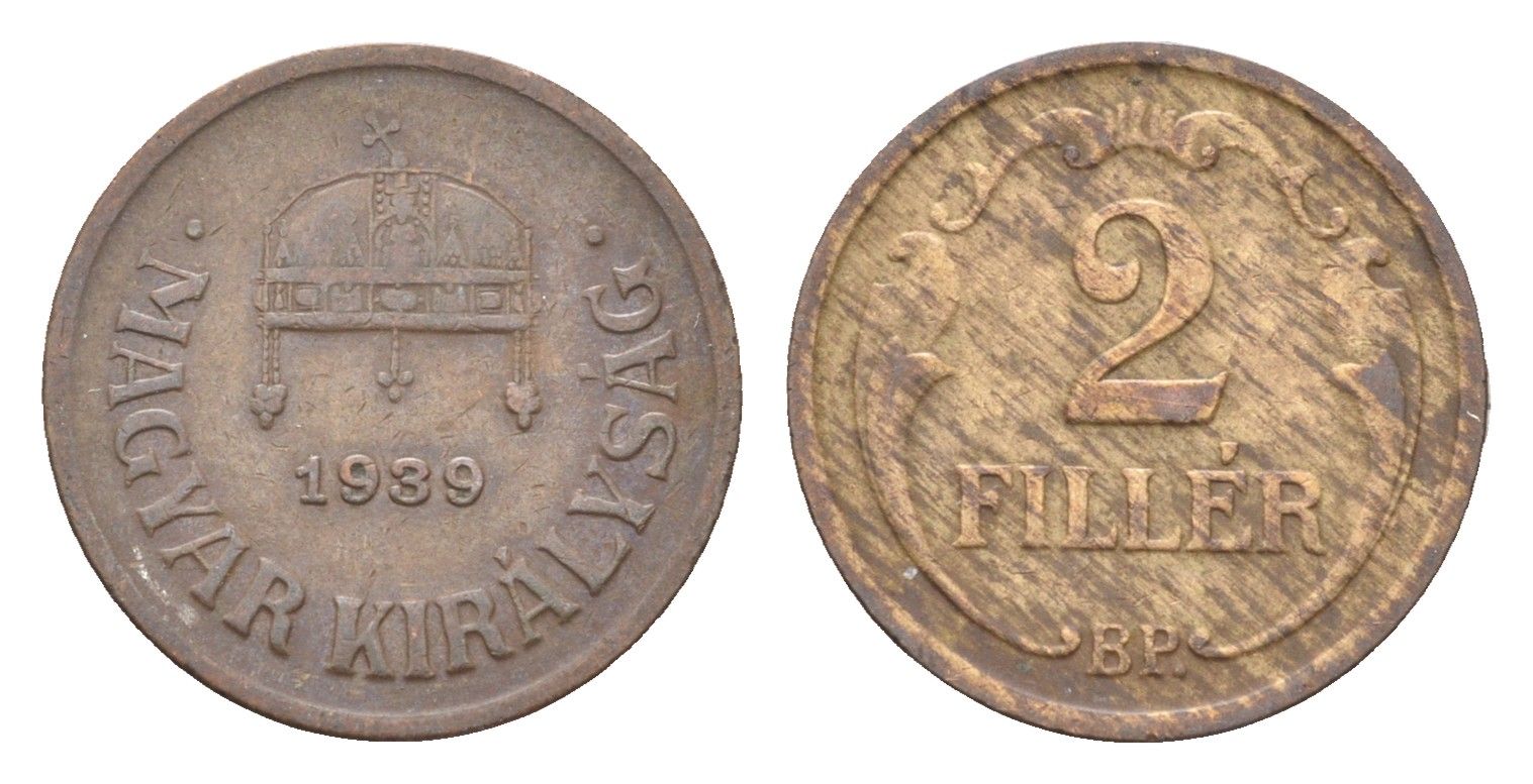 Венгрия 2 филлера 1939 BP KM 506 бронза 4665-462